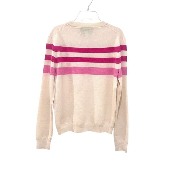 J. Crew for Net-A-Porter Mixed Stripe Crewneck Sweater Size Small ivory - Picture 3 of 8
